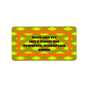 Green and Orange Oval Pattern Label