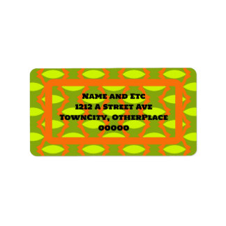 Green and Orange Oval Pattern Label
