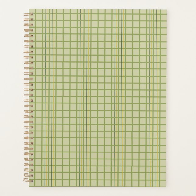 green and orange plaid traditional design planner (Front)
