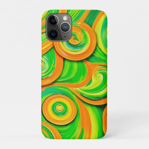 Green and Orange Spiral iPhone 11 Pro Case