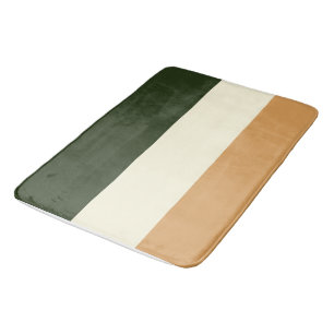 Green and orange Stripes Bath Mat