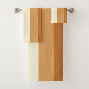 Green and orange Stripes Bath Towel Set