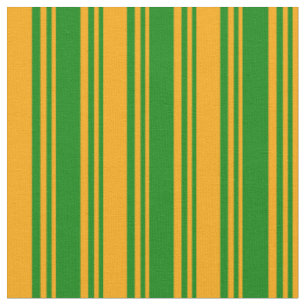 Green and Orange Stripes Pattern Fabric