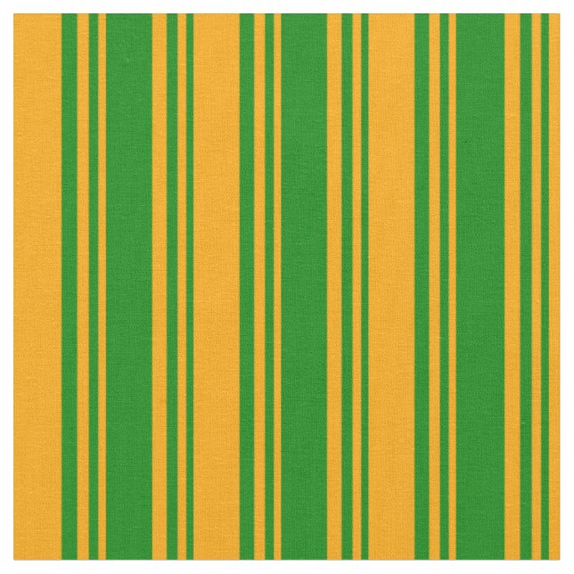 Green and Orange Stripes Pattern Fabric (Close Up)