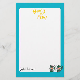 Green and Orange Twin Fin Fish Stationery