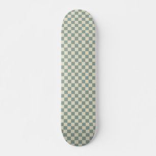 Green and Pale Yellow Chequerboard Skateboard
