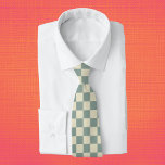 Green and Pale Yellow Chequerboard Tie<br><div class="desc">Green and Pale Yellow Chequerboard</div>