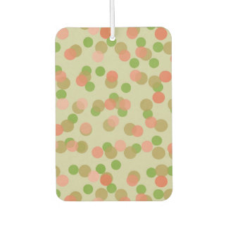 Green and Peachy Pink Polka Dots Car Air Freshener
