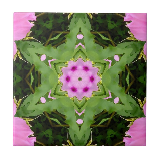 GREEN AND PINK ABSTRACT DRAWING. SAMER BRASIL. 4 TILE (Front)