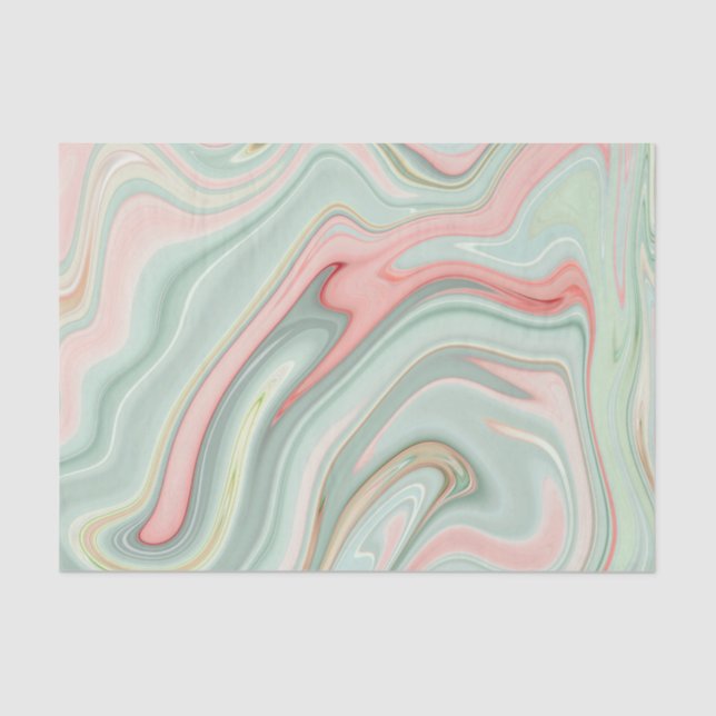 Green and Pink agate/marble Tissue Paper (Front)