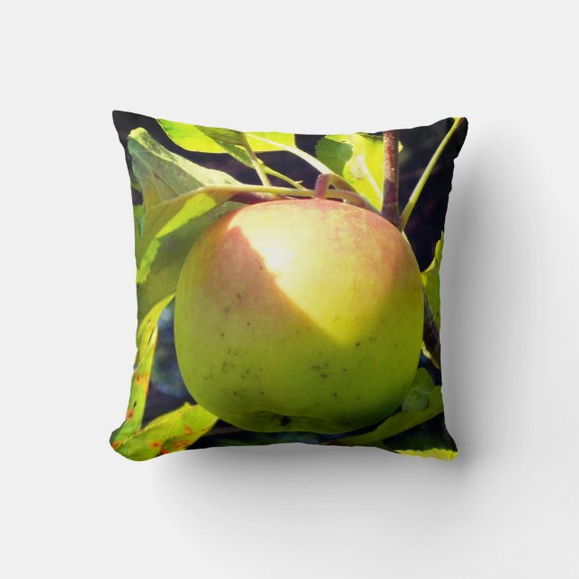 Green and pink apple cushion (Front)