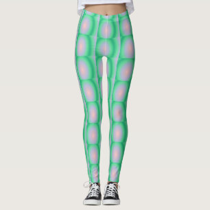 Green and Pink Bold Circles Leggings