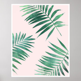 Green and pink botanical poster print