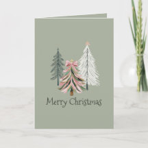 Green and Pink Brushstroke Christmas Tree
