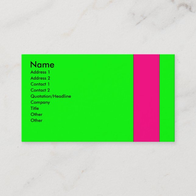 Green and Pink  Business Cards - Customised (Front)