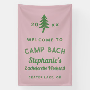 Green and Pink Camp Bach Bachelorette Weekend Banner