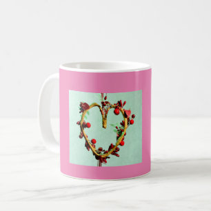 Green and Pink Colourful Mother's Day Heart  Coffee Mug