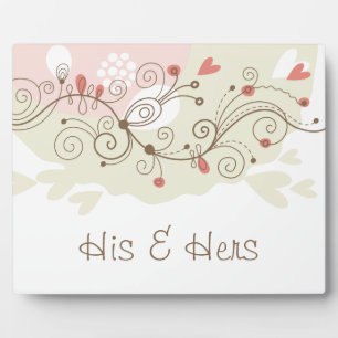 Green and Pink Curls Valentines Plaque