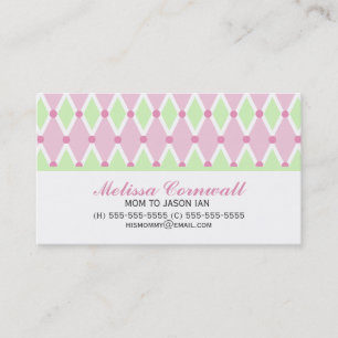 Green and Pink Diamonds Pattern Mummy Cards