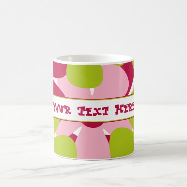 Green and Pink Flowers Mug (Center)
