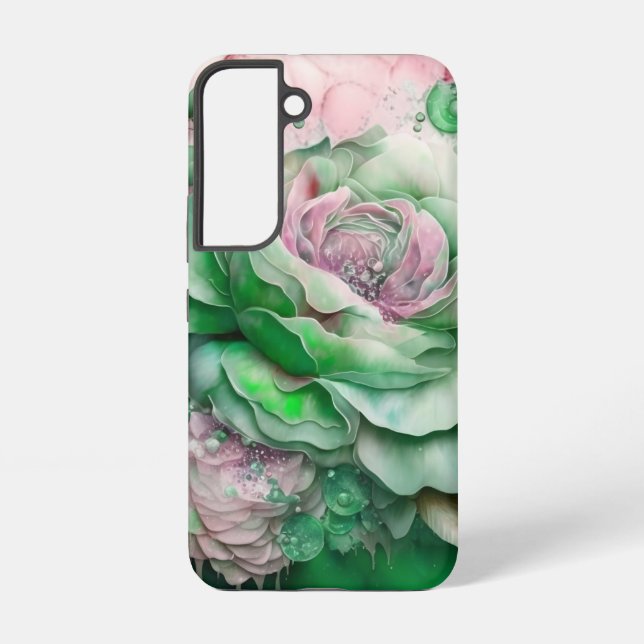 Green and Pink Giant Roses  Samsung Galaxy S22 Case (Back)