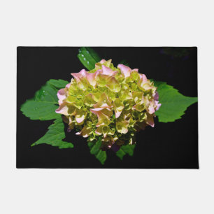 Green and Pink Hydrangea Doormat