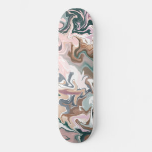 Green and pink liquid acrylic skateboard