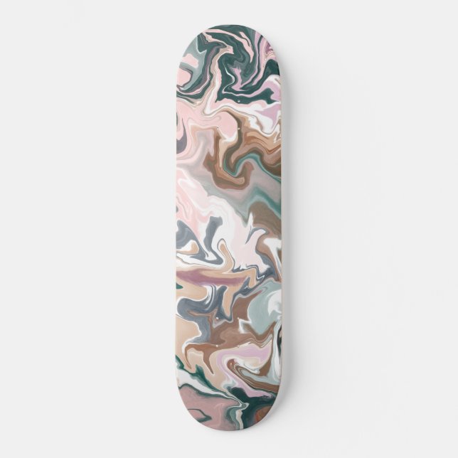 Green and pink liquid acrylic skateboard (Front)