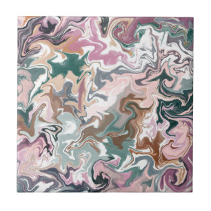 Green and pink liquid acrylic tile