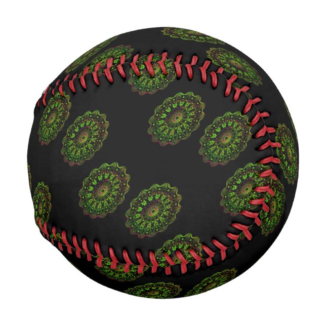 green and pink mandala baseball (Front Right)