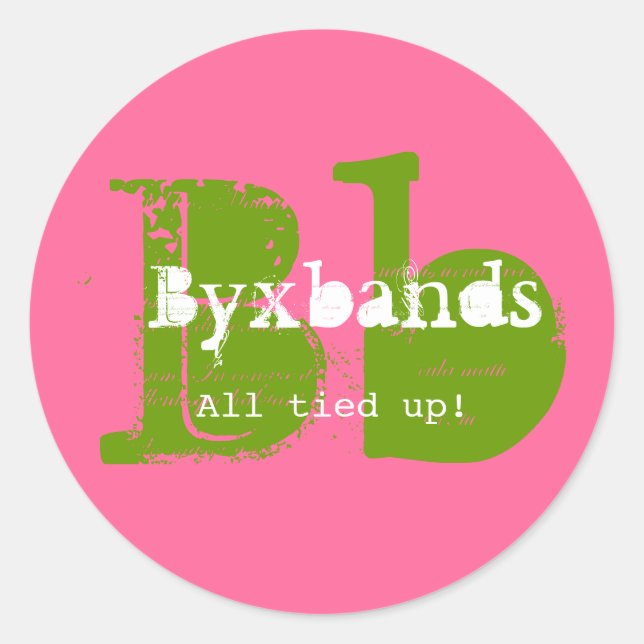 Green and Pink Monogram Business Logo Classic Round Sticker (Front)