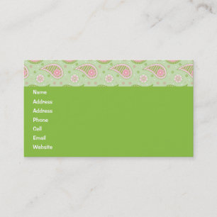Green And Pink Paisley Profile Card