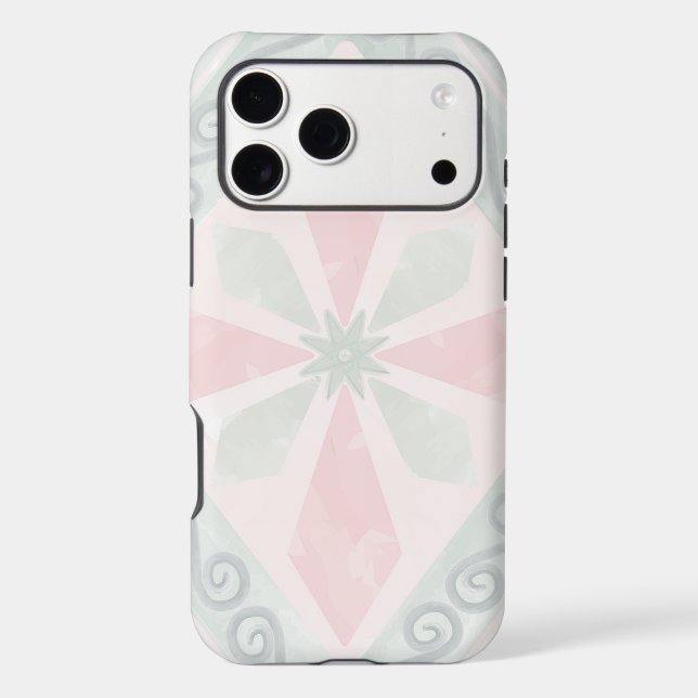 Green and pink pastel diamond pattern (Back)