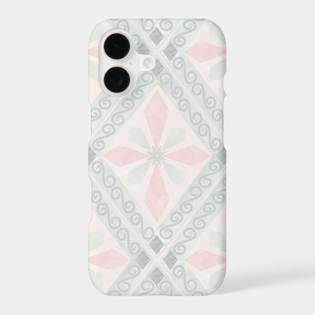 Green and pink pastel diamond pattern (Back)