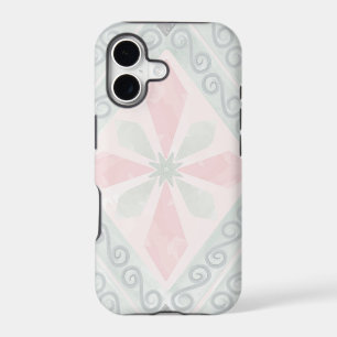 Green and pink pastel diamond pattern