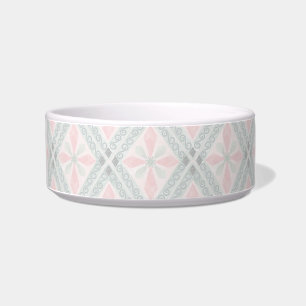 Green and pink pastel diamond pattern bowl