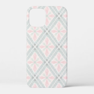 Green and pink pastel diamond pattern iPhone 12 mini case