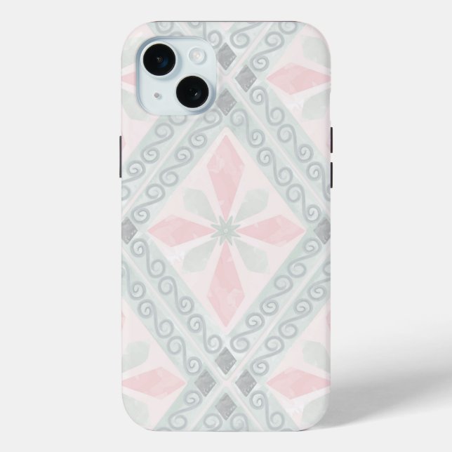 Green and pink pastel diamond pattern Case-Mate iPhone case (Back)