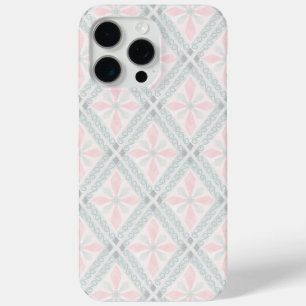 Green and pink pastel diamond pattern iPhone 15 pro max case