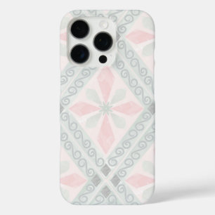 Green and pink pastel diamond pattern iPhone 16 pro case