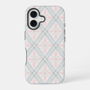Green and pink pastel diamond pattern iPhone 16 case