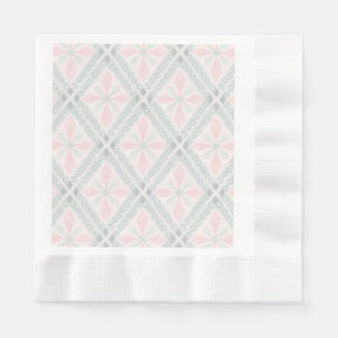 Green and pink pastel diamond pattern napkin