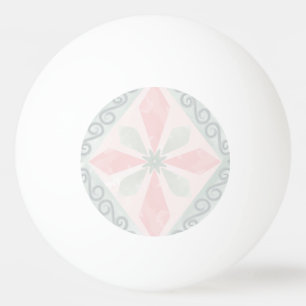 Green and pink pastel diamond pattern ping pong ball
