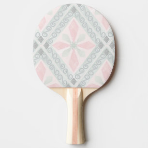 Green and pink pastel diamond pattern ping pong paddle