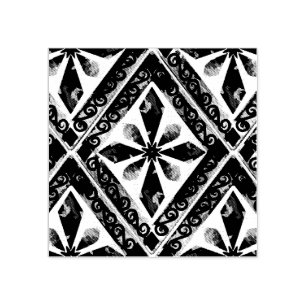 Green and pink pastel diamond pattern rubber stamp