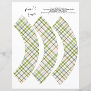 GREEN AND PINK PLAID CUPCAKE WRAPPERS