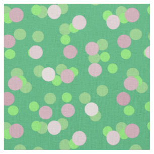 Green and Pink Polka Dots 3 Fabric