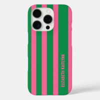 Green and Pink  Stripes Pattern Personalised 