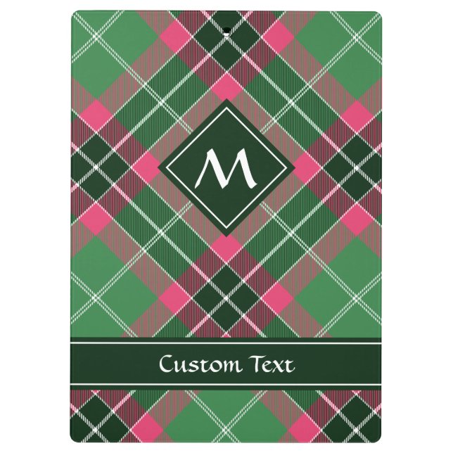 Green and Pink Tartan Clipboard (Back)