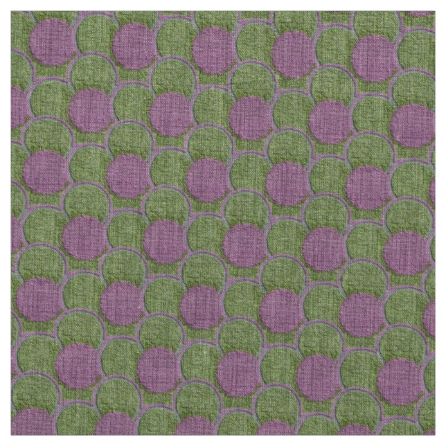 Green and Pink Textured Flowers Fabric (Swatch)